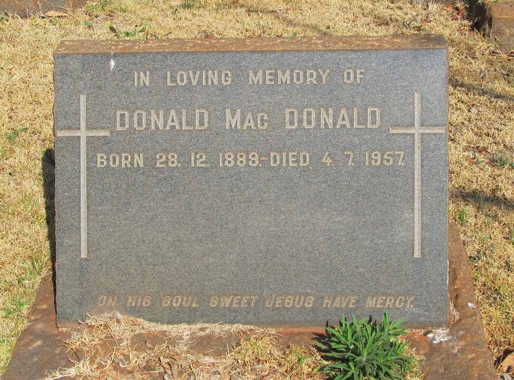 MACDONALD Donald 1889-1957
