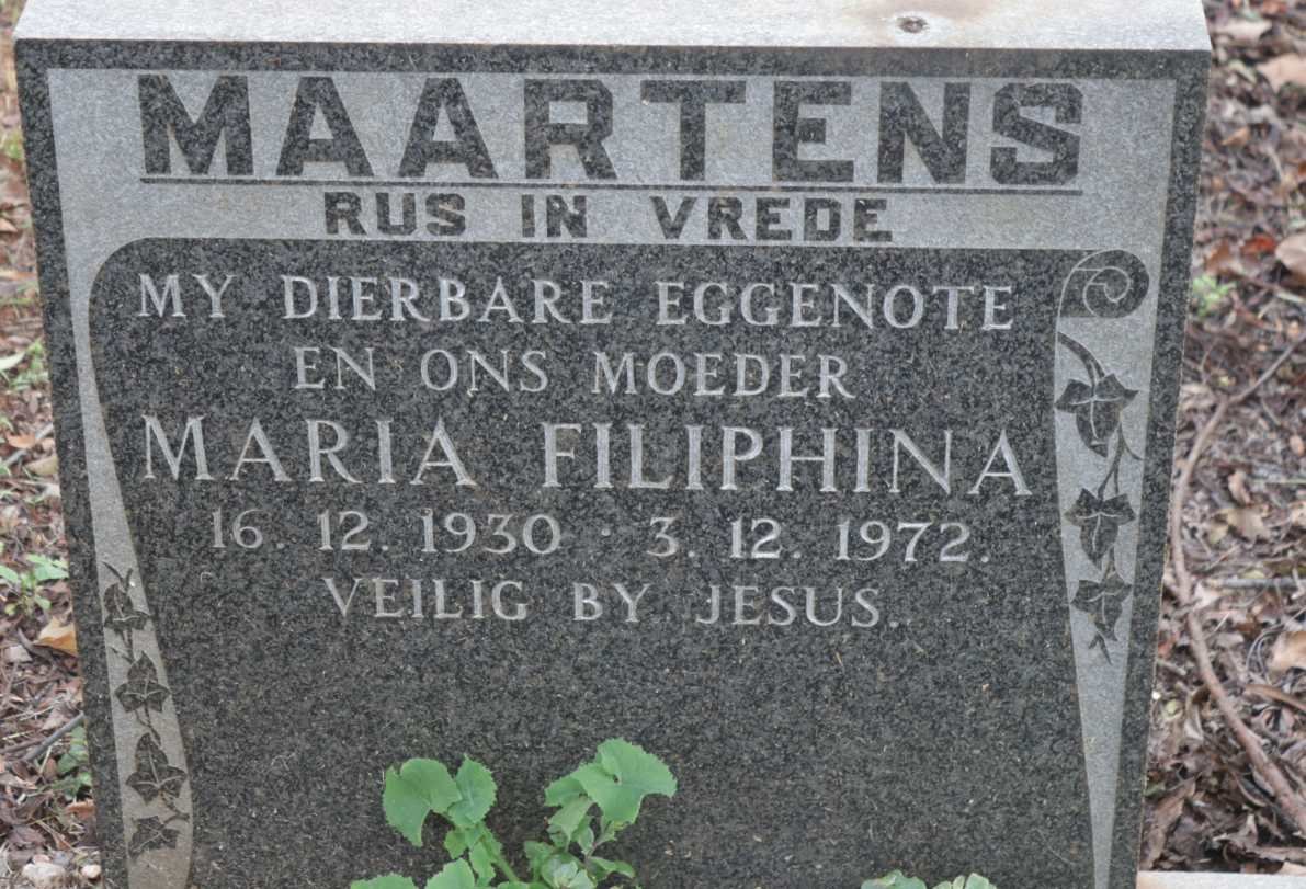 MAARTENS Maria Filiphina 1930-1972