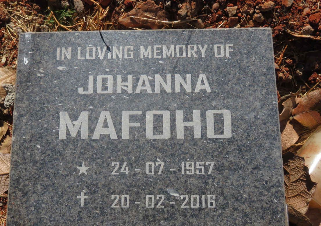 MAFOHO Johanna 1957-2016