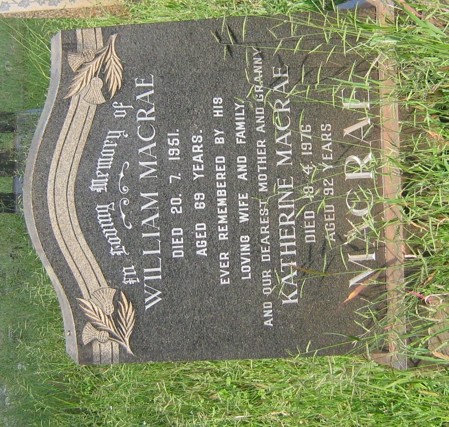 MACRAE William -1951 &amp; Katherine -1976 