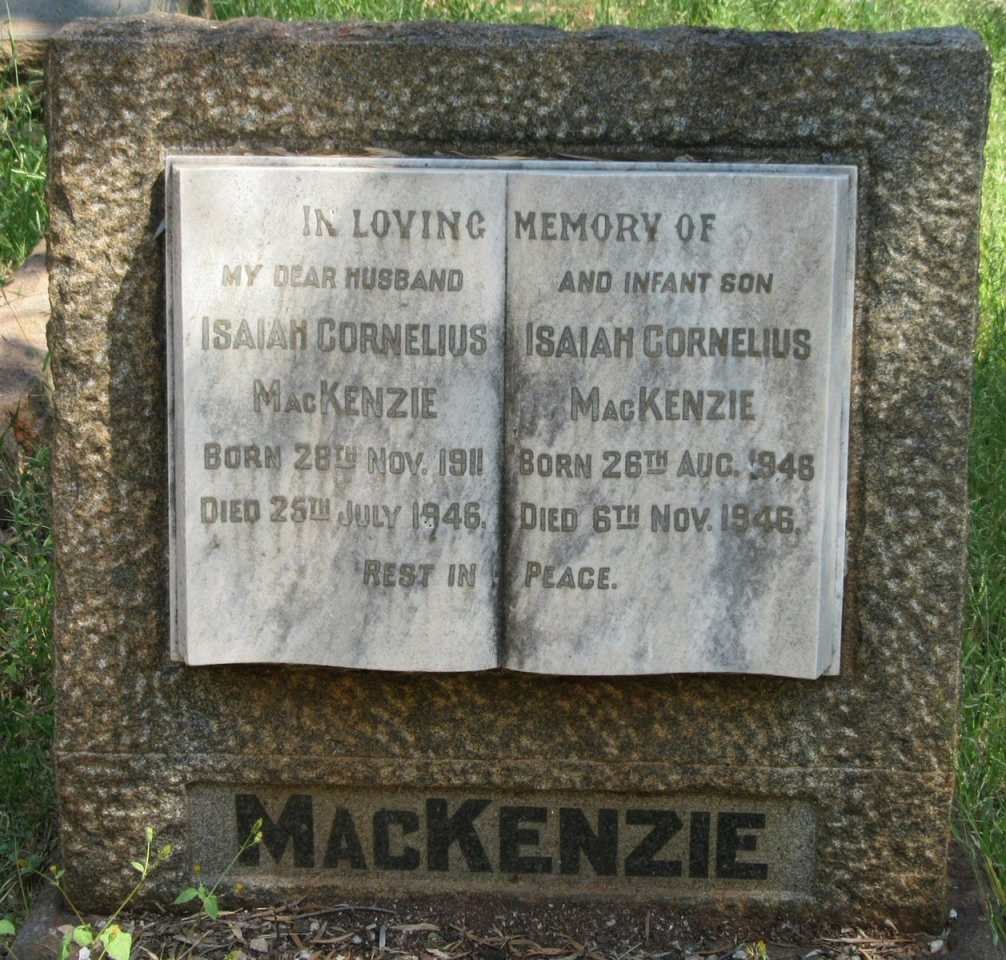 MacKENZIE Isaiah Cornelius 1911-1946 :: MacKENZIE Isaiah Cornelius 1946-1946