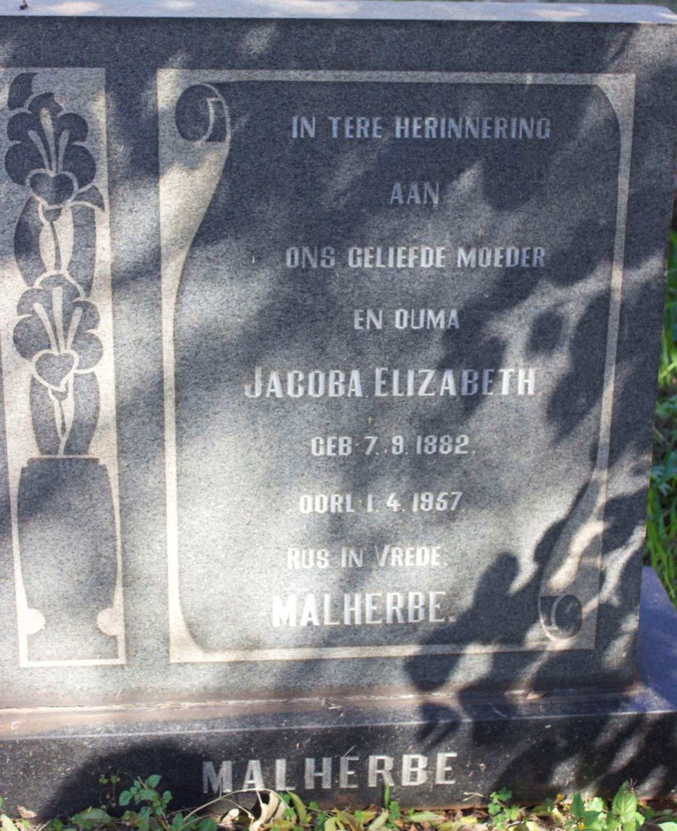MALHERBE Jacoba Elizabeth 1882-1957