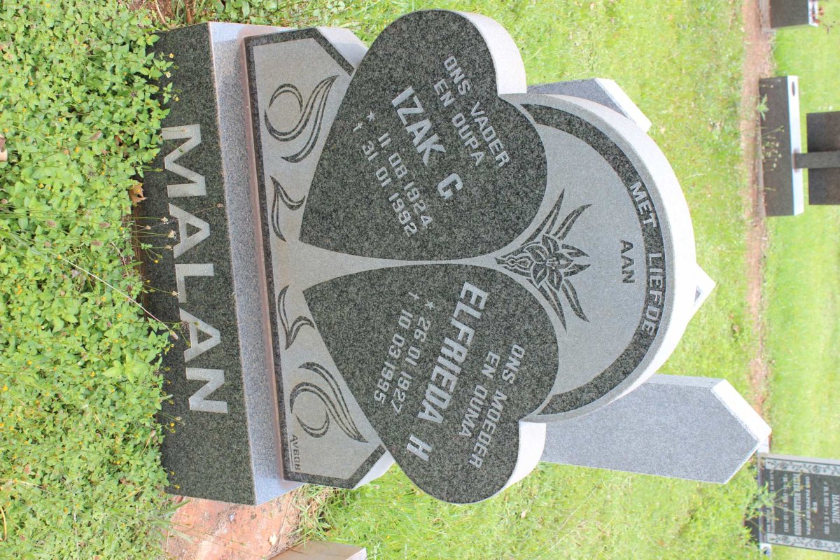 MALAN Izak G. 1924-1992 &amp; Elfrieda H. 1927-1995
