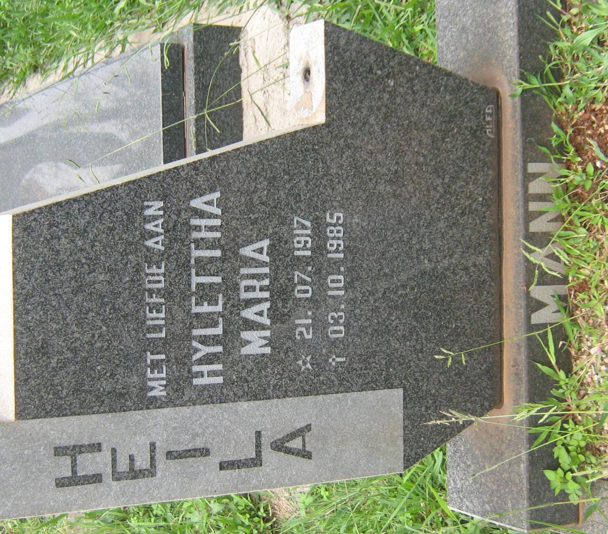 MANN Hylettha Maria 1917-1985