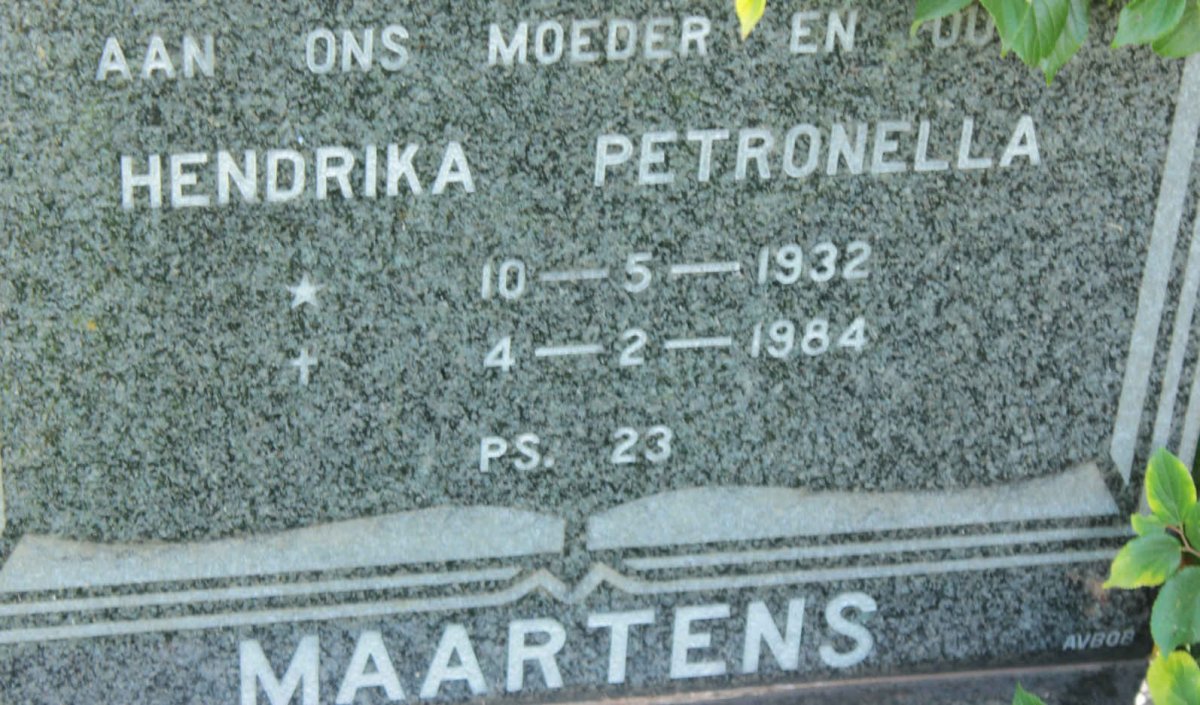 MAARTENS Hendrika Petronella 1932-1984
