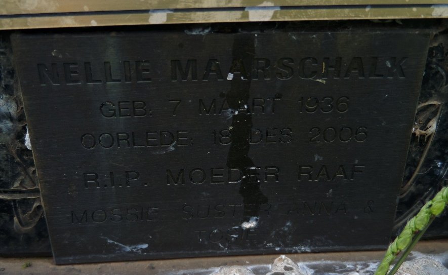 MAARSCHALK Oswald 1926-2011 &amp; Nellie 1936-2006 :: MAARSCHALK Ossie 1961-1989
