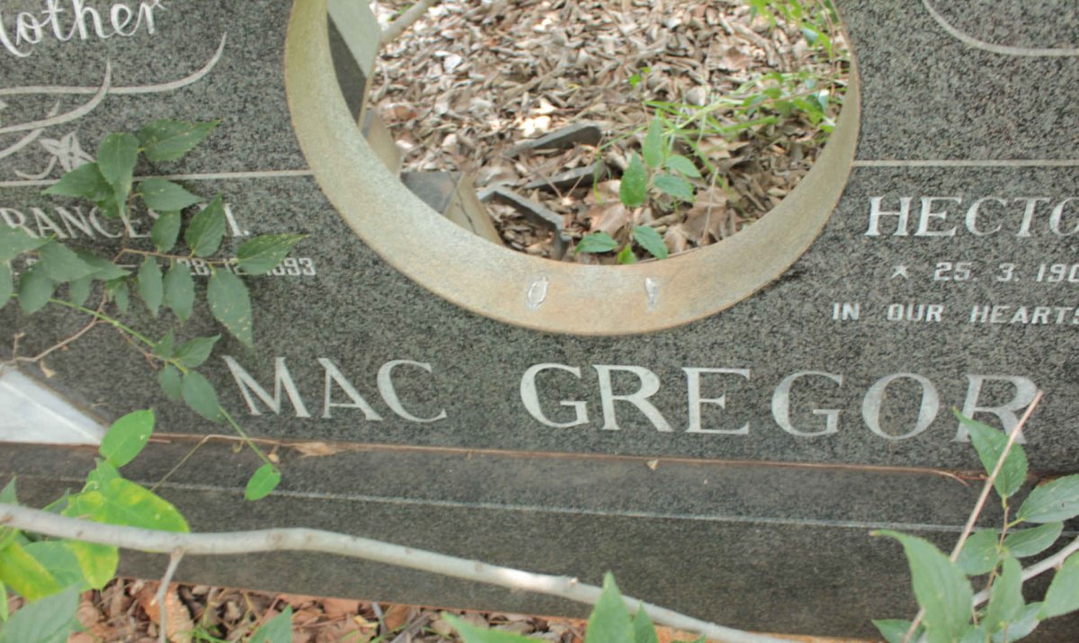 MacGREGOR Hector Graham 1906-1987 &amp; Frances M. 1909-1993