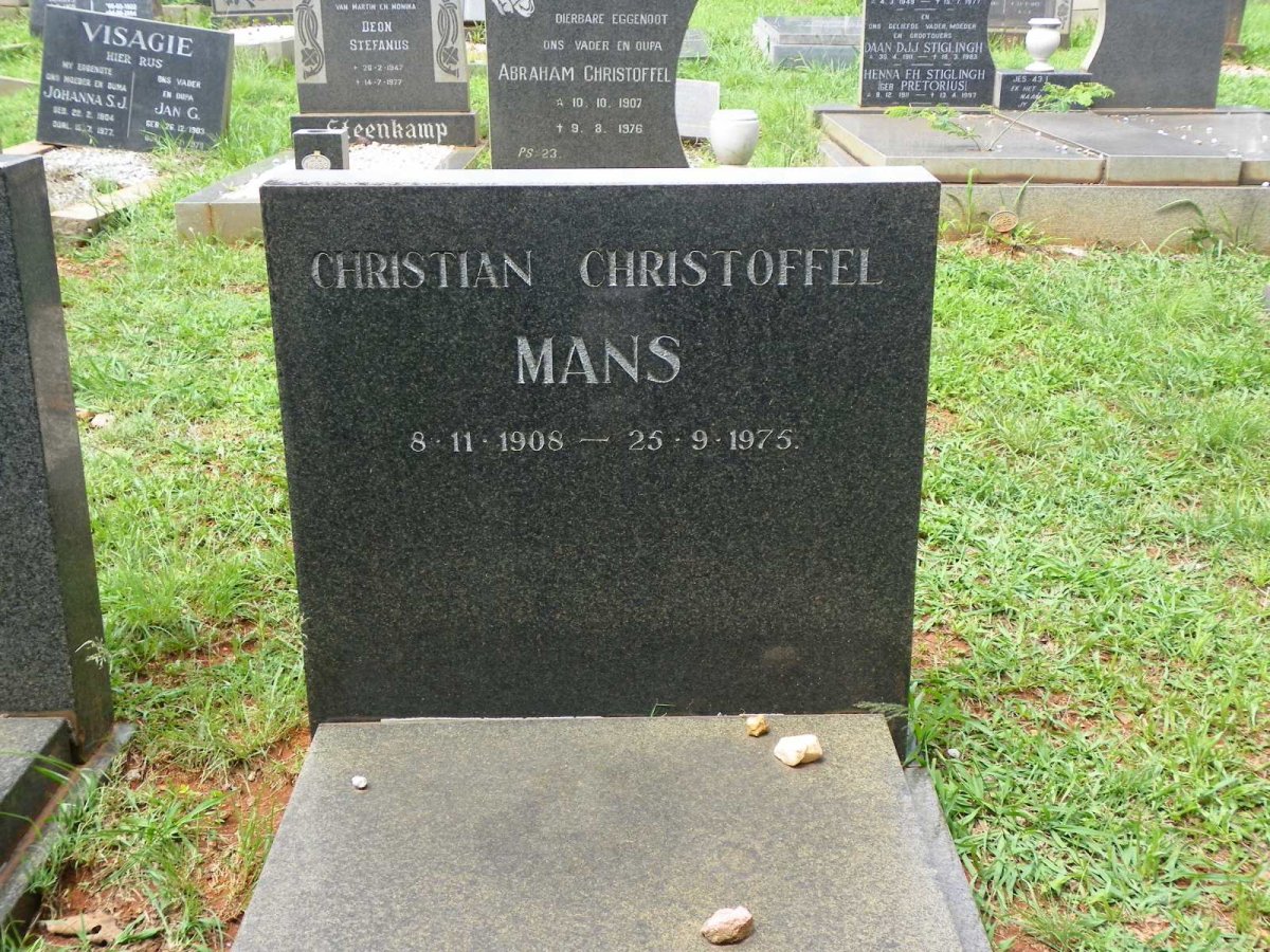 MANS Christian Christoffel 1908-1975