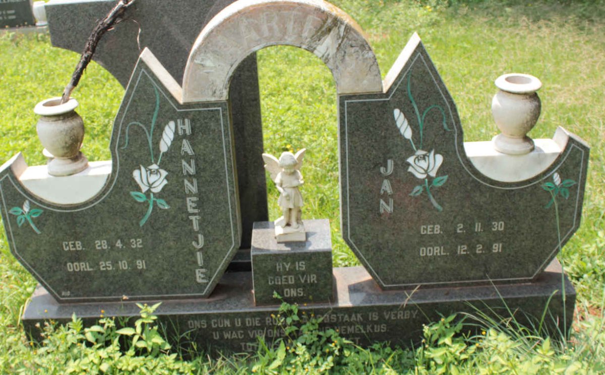 MAARTENS Jan 1930-1991 &amp; Hannetjie 1932-1991