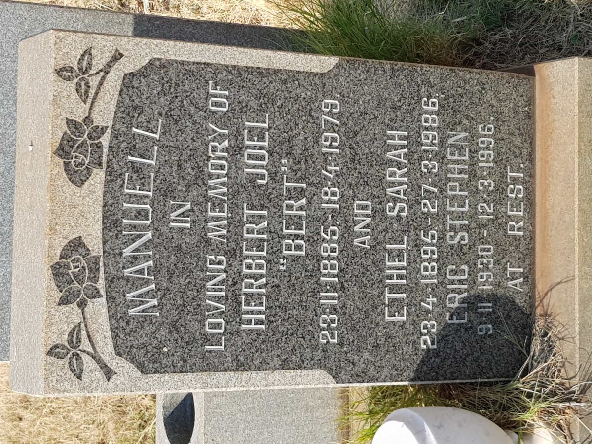 MANUELL Herbert Joel 1885-1979 &amp; Ethel Sarah 1895-1986 :: MANUELL Eric Stephen 1930-1996
