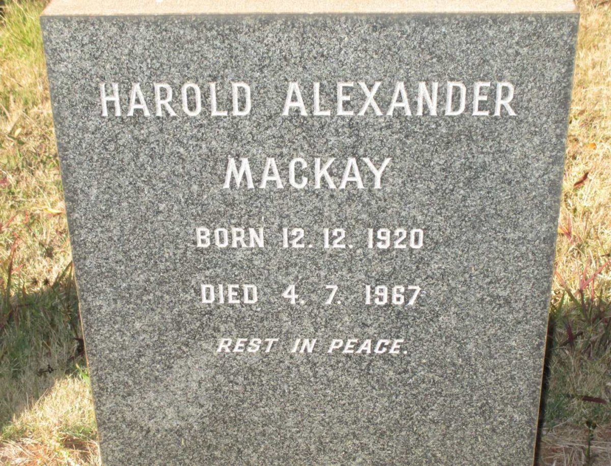 MACKAY Harold Alexander 1920-1967