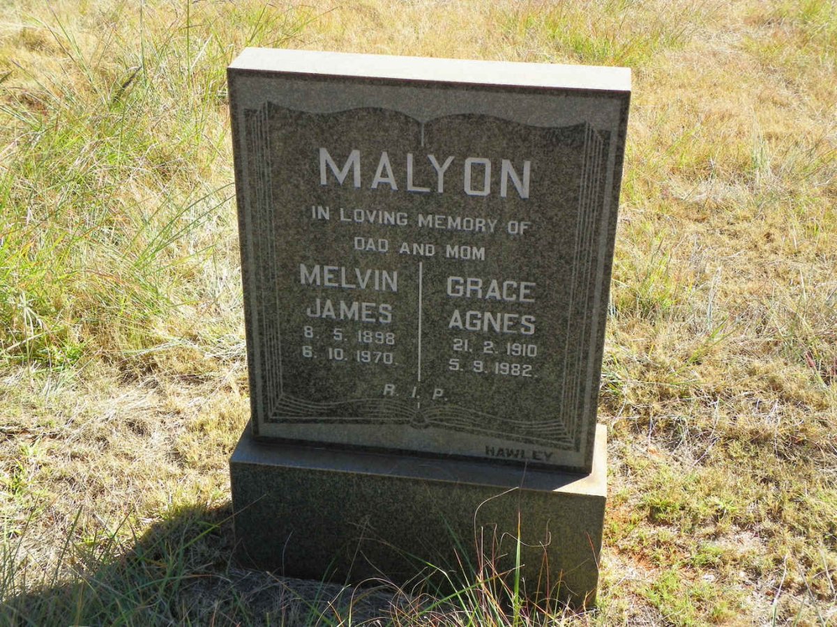 MALYON Melvin James 1898-1970 &amp; Grace Agnes 1910-1982