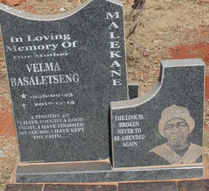 MALEKANE Velma Basaletseng 1936-2017