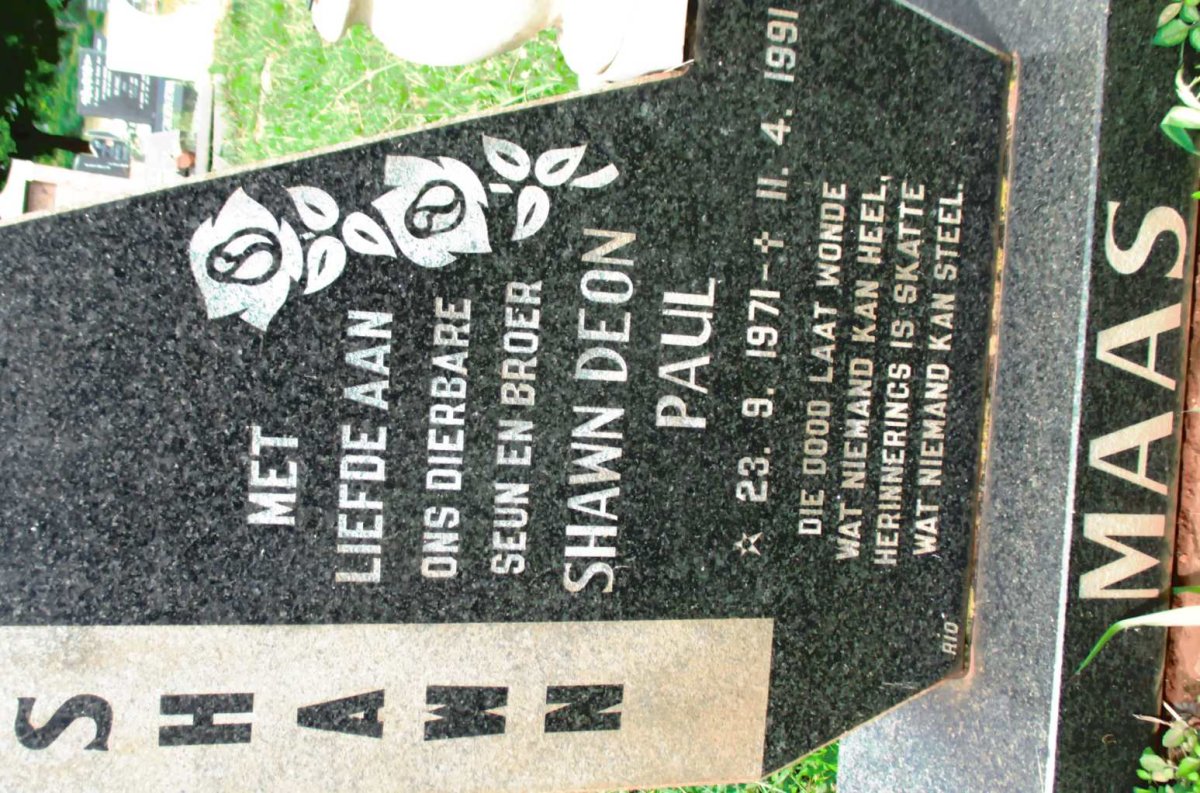 MAAS Shawn Deon Paul 1971-1991