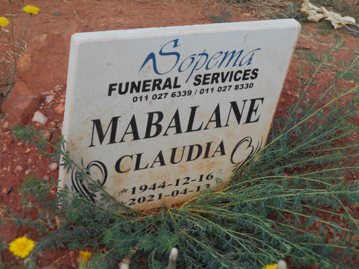 MABALANE Claudia 1944-2021