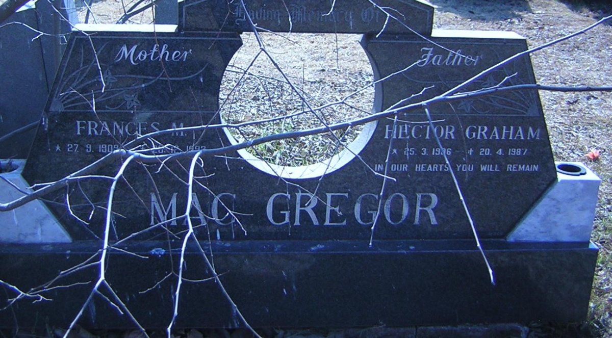 MACGREGOR Hector Graham 1906-1987 &amp; Frances M. 1909-1992