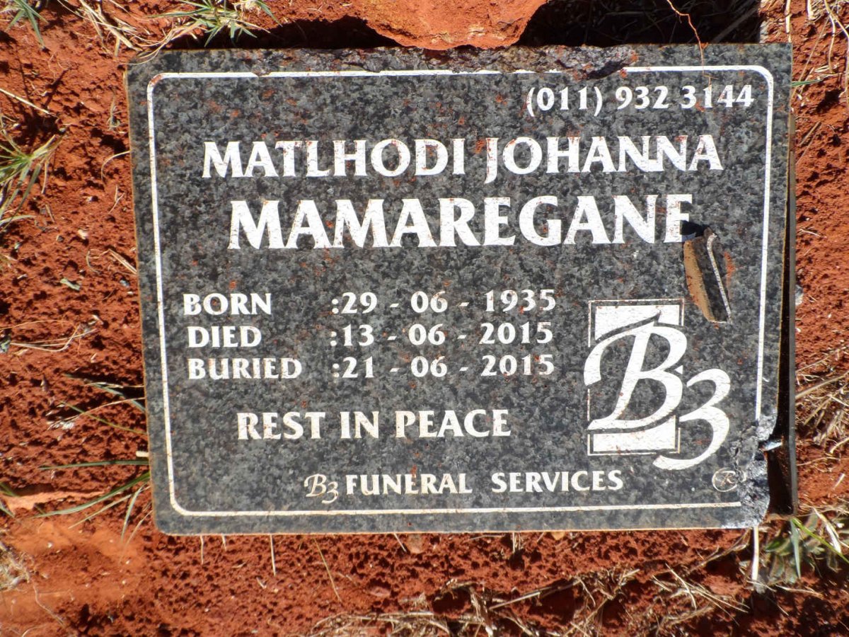MAMAREGANE Richard Sephalo 1930-2020