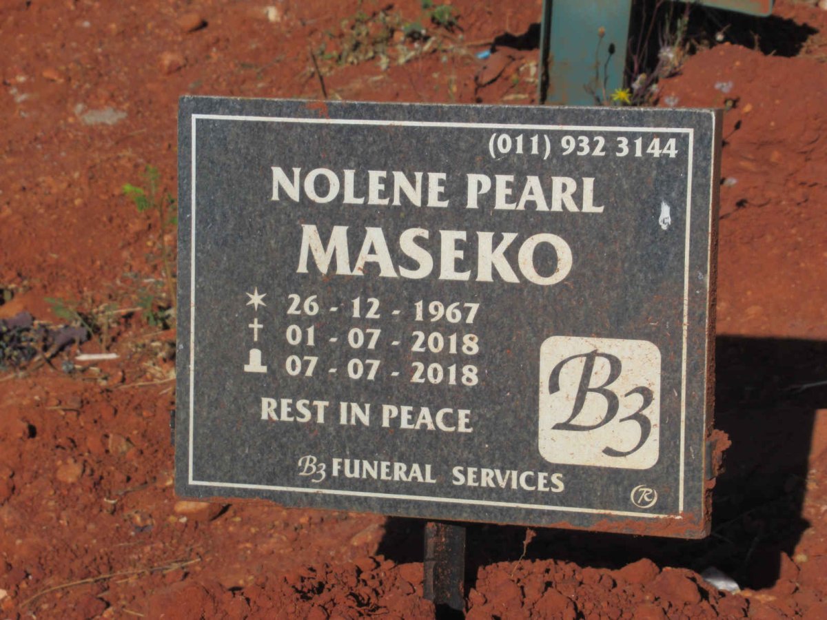 MASEKO Nolene Pearl 1967-2018