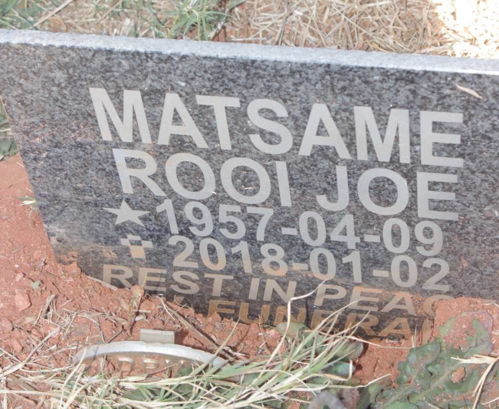 MATSAME Rooi Joe 1957-2018