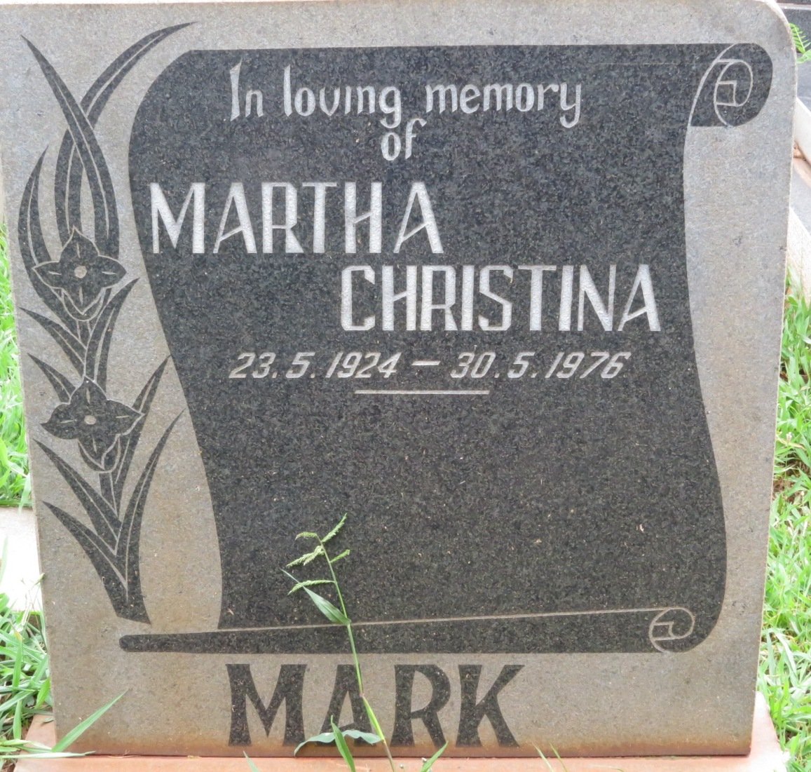 MARK Martha Christina 1924-1976