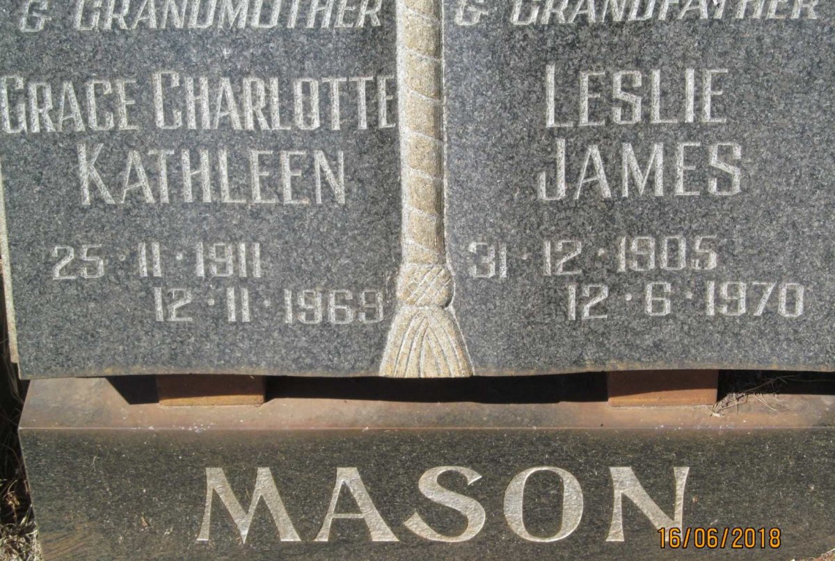 MASON Leslie James 1905-1970 &amp; Grace Charlotte Kathleen 1911-1969