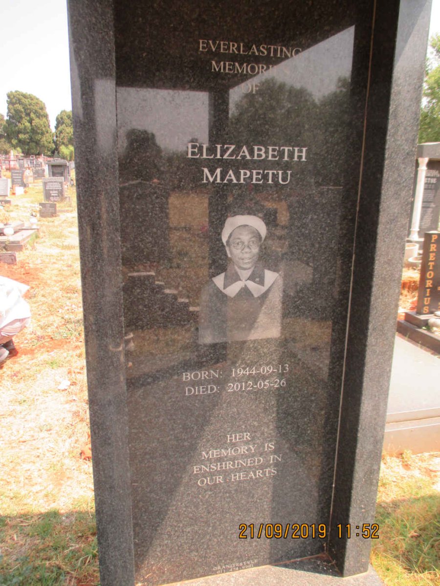 MAPETU Elizabeth 1944-2012