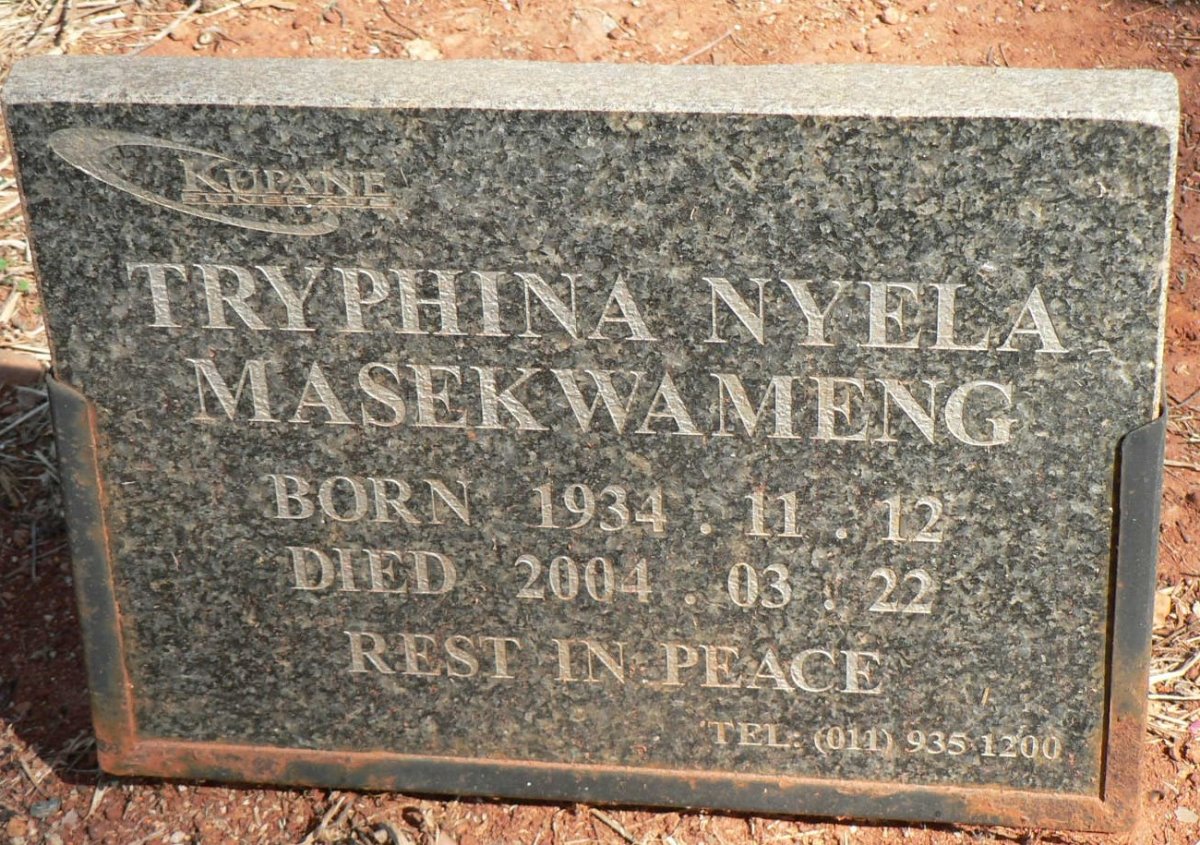 MASEKWAMENG Tryphina Nyela 1934-2004