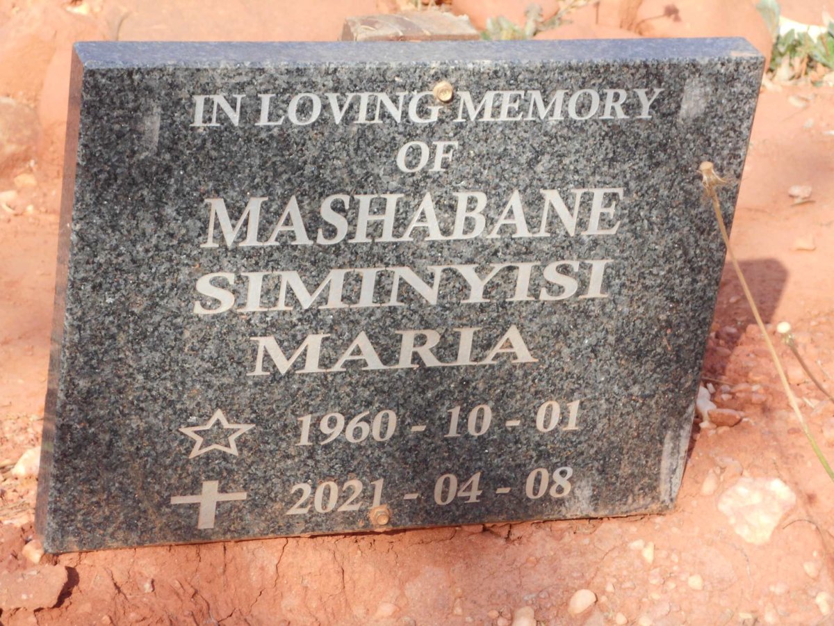 MASHABANE Siminyisi Maria 1960-2021