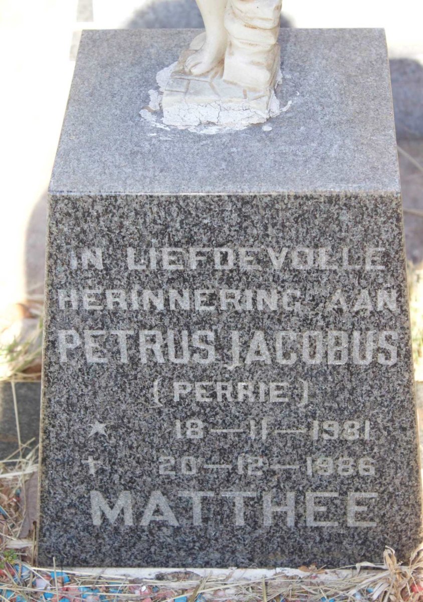 MATTHEE Petrus Jacobus 1981-1986