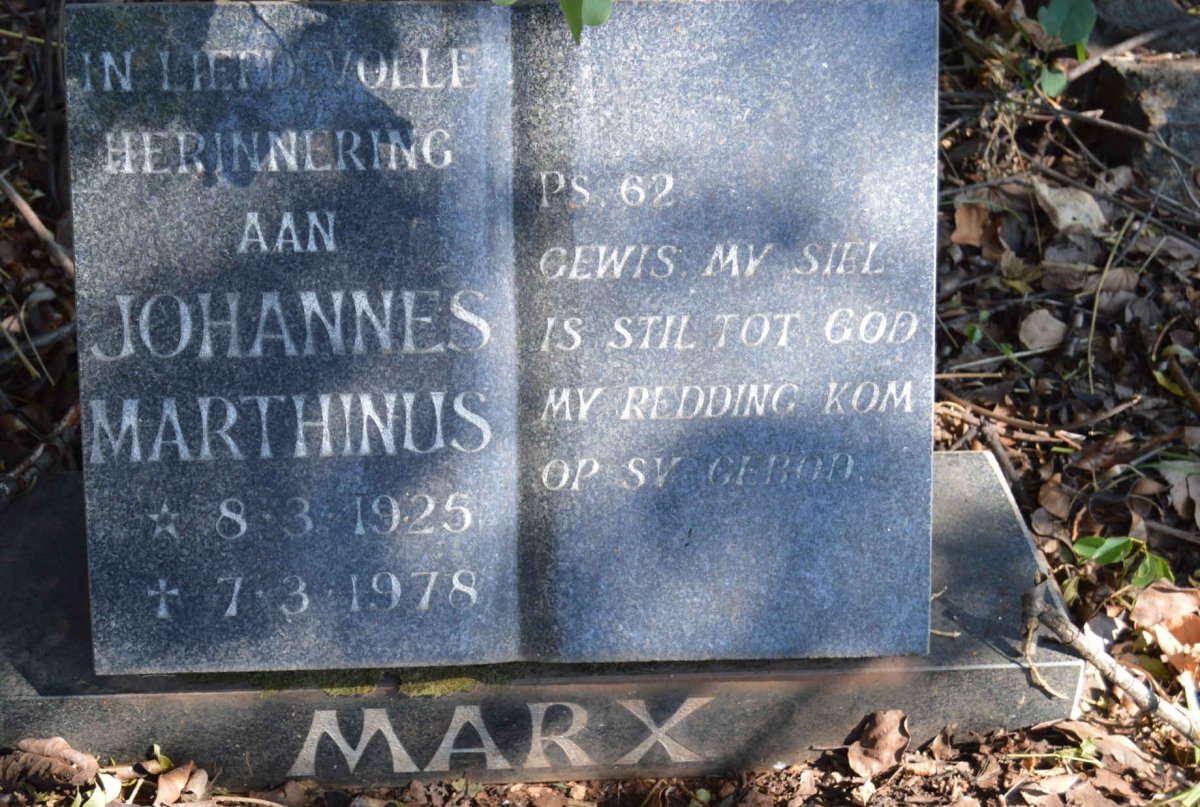 MARX Johannes Marthinus 1925-1978