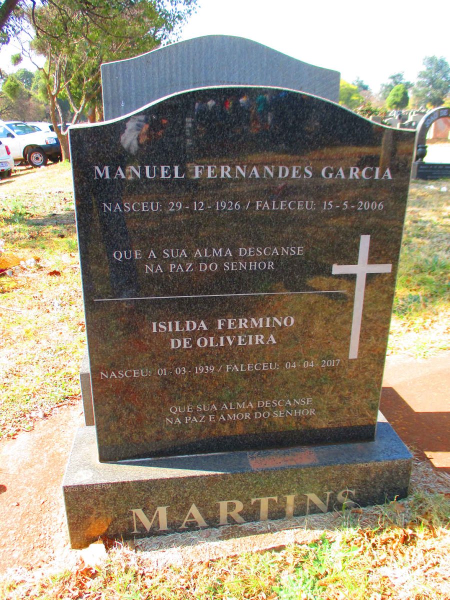 MARTINS Manuel Fernandes Garcia 1926-2006 &amp; Isilda Fermino de Oliveira 1939-2017