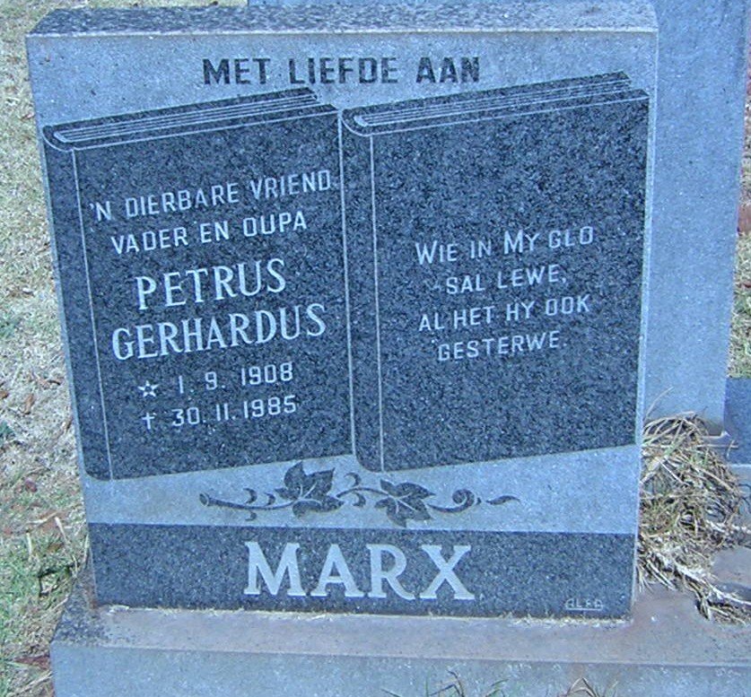 MARX Petrus Gerhardus 1908-1985
