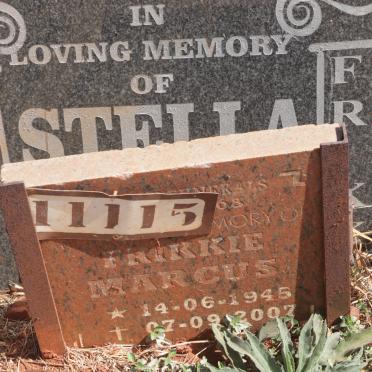 MARCUS Frikkie 1945-2007 &amp; Stella 1943-2015