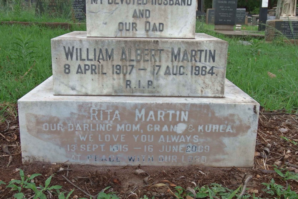 MARTIN William Albert 1907-1984 &amp; Rita 1915-2009
