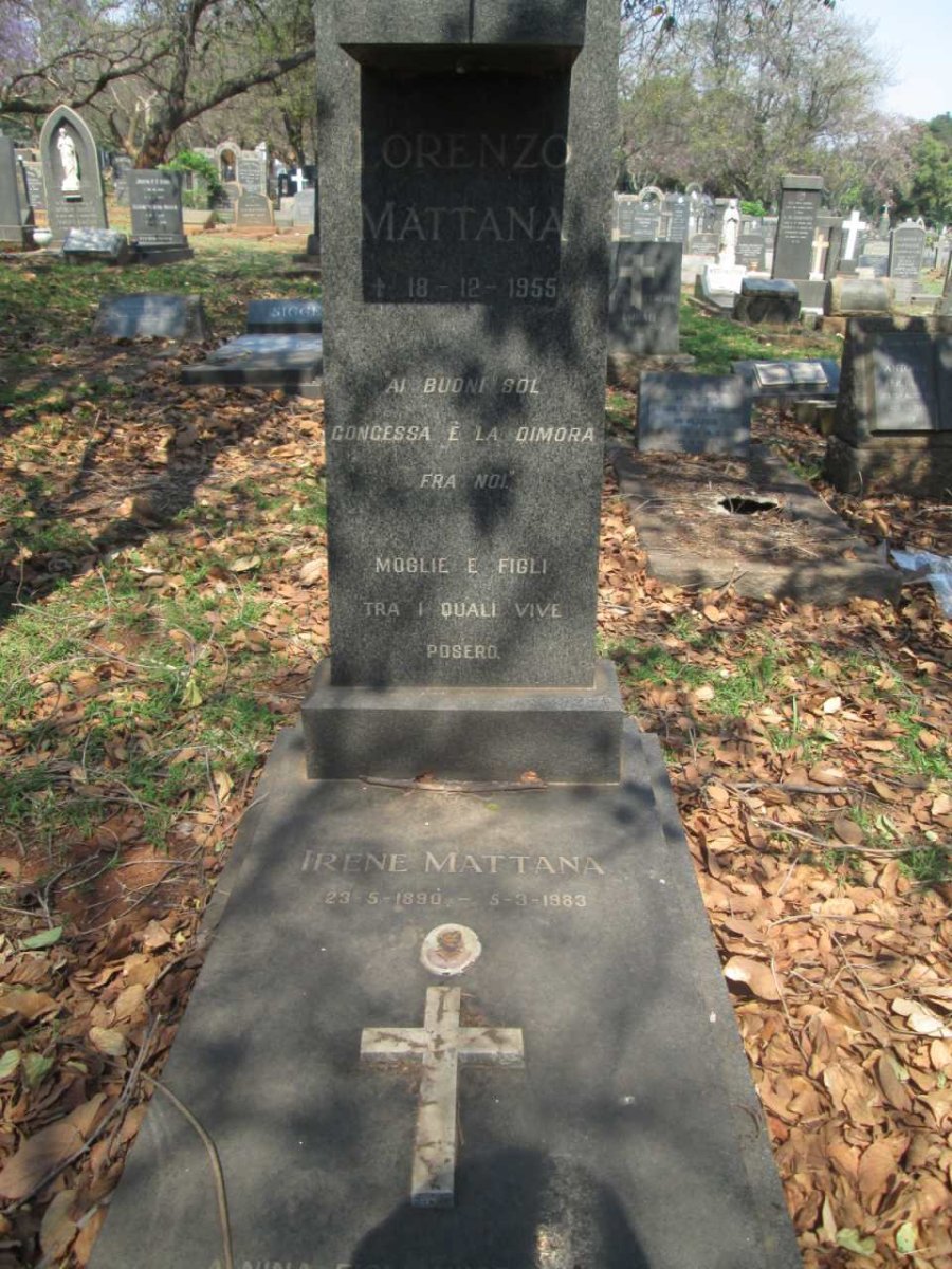 MATTANA Lorenzo -1955 &amp; Irene 1890-1983