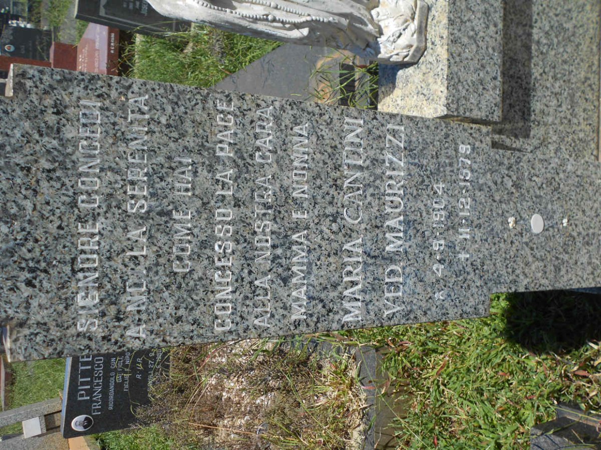MAURIZZI Maria Cantoni Ved. 1904-1979