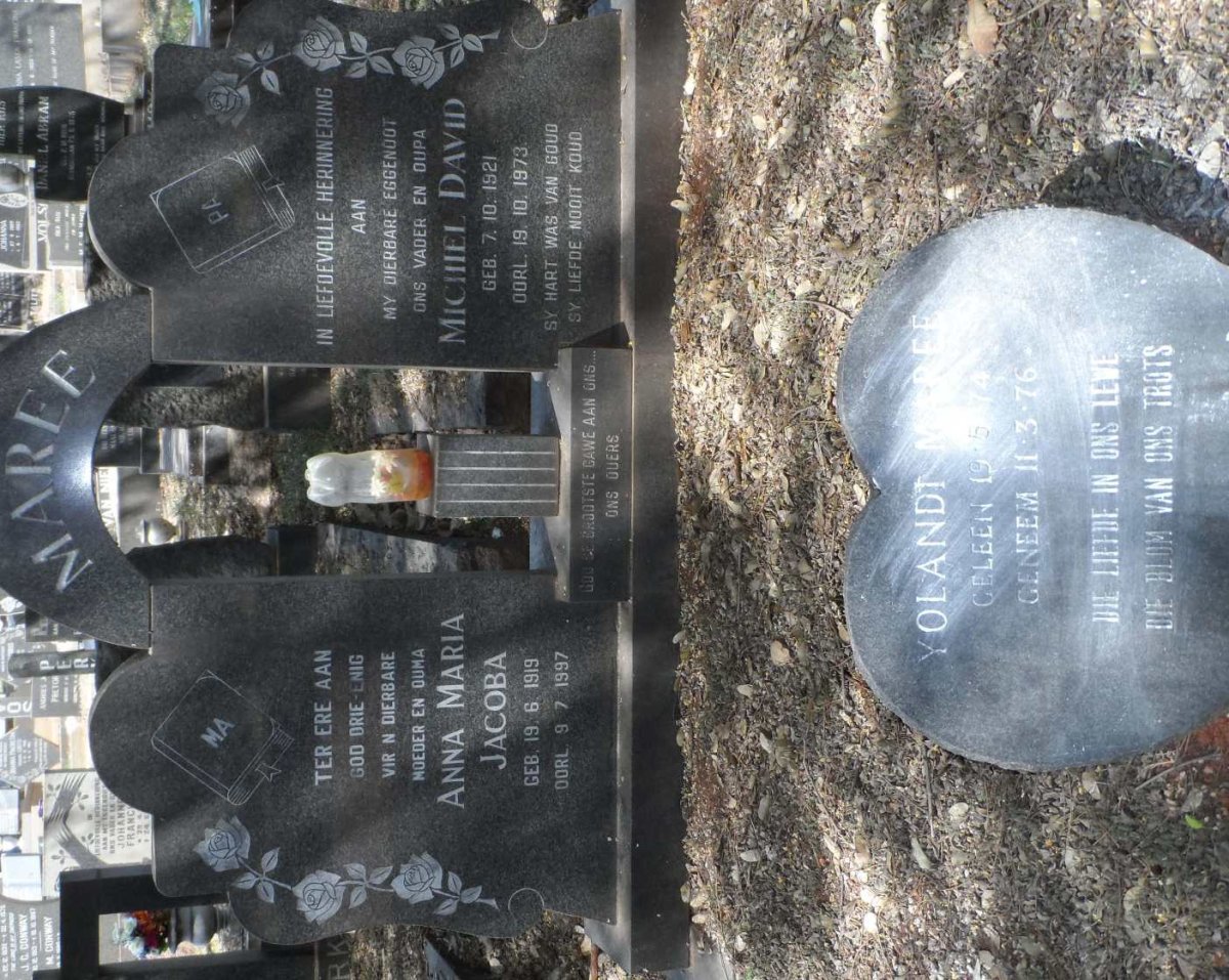 MAREE Michiel David 1921-1973 &amp; Anna Maria Jacoba 1919-1997 :: MAREE Yolanda 1974-1976