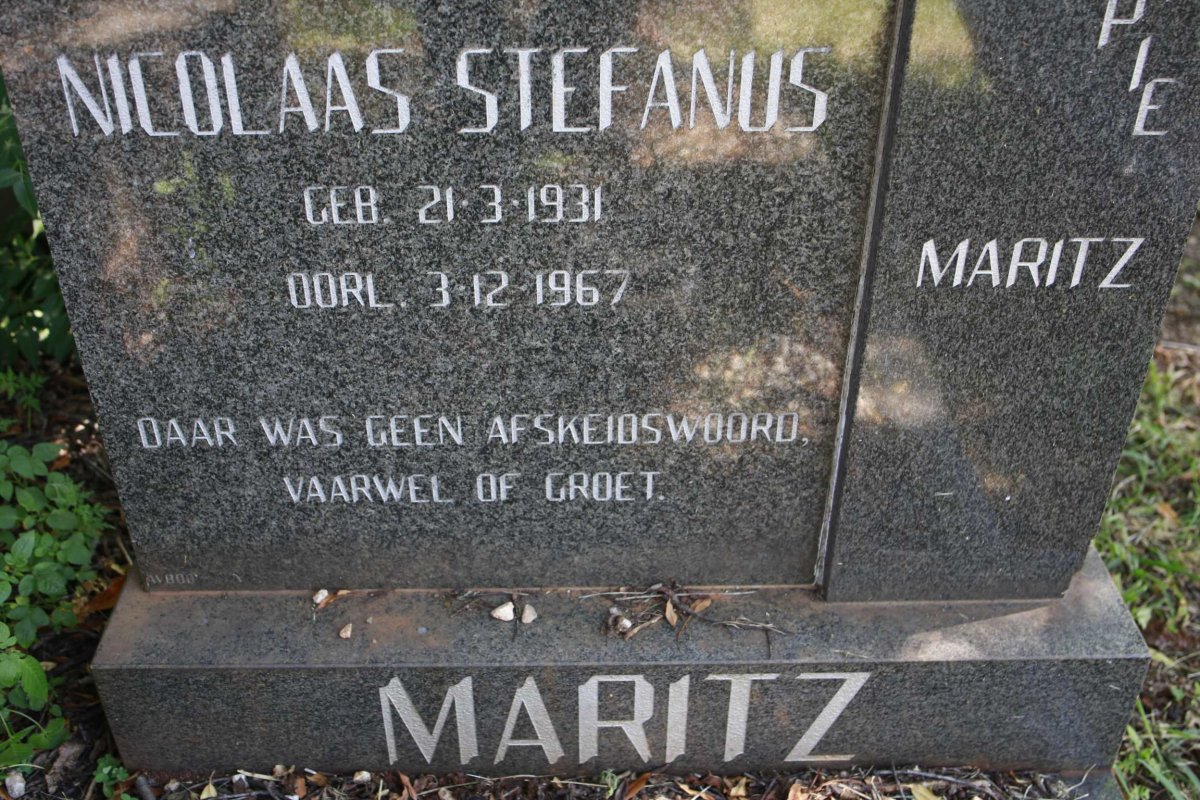 MARITZ Nicolaas Stefanus 1931-1967
