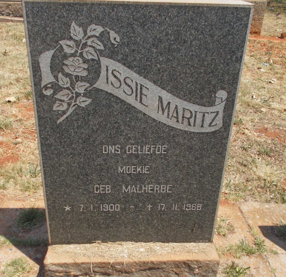 MARITZ Issie nee MALHERBE 1900-1968