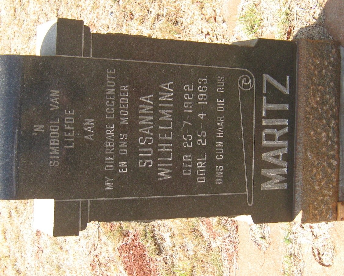 MARITZ Susanna Wilhelmina 1922-1963