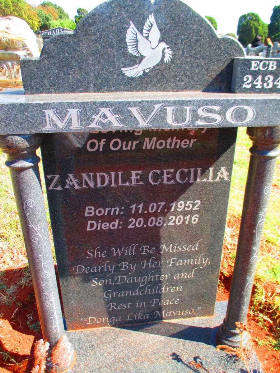 MAVUSO Zandile Cecilia 1952-2016