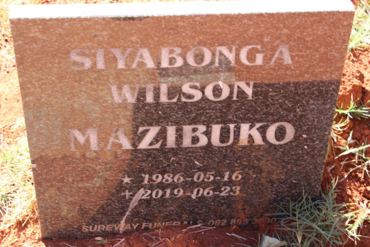 MAZIBUKO Siyabonga Wilson 1986-2019
