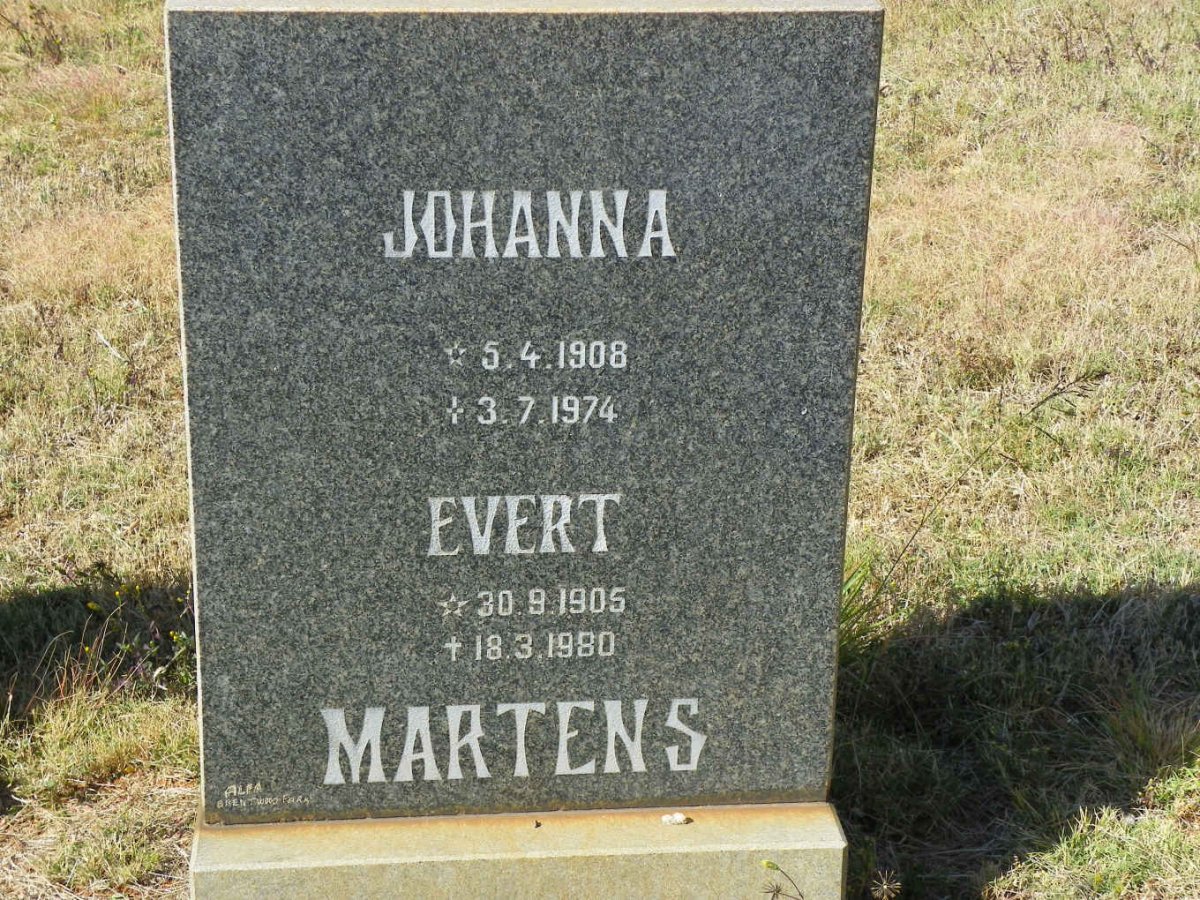 MARTENS Evert 1905-1980 &amp; Johanna 1908-1974