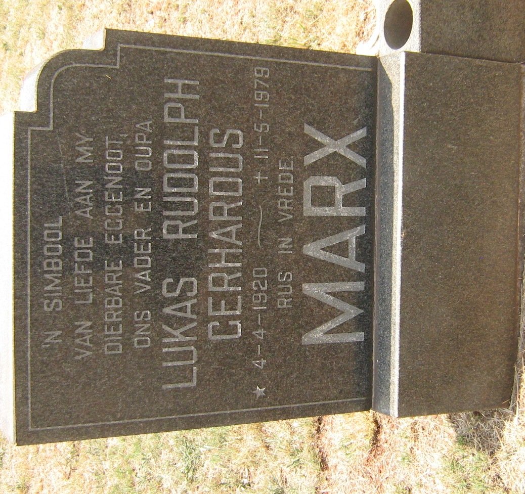 MARX Lukas Rudolph Gerhardus 1920-1979