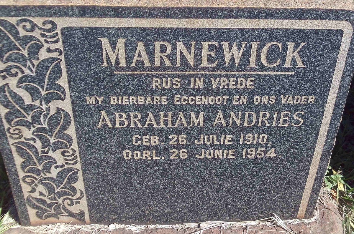 MARNEWICK Abraham Andries 1910-1954