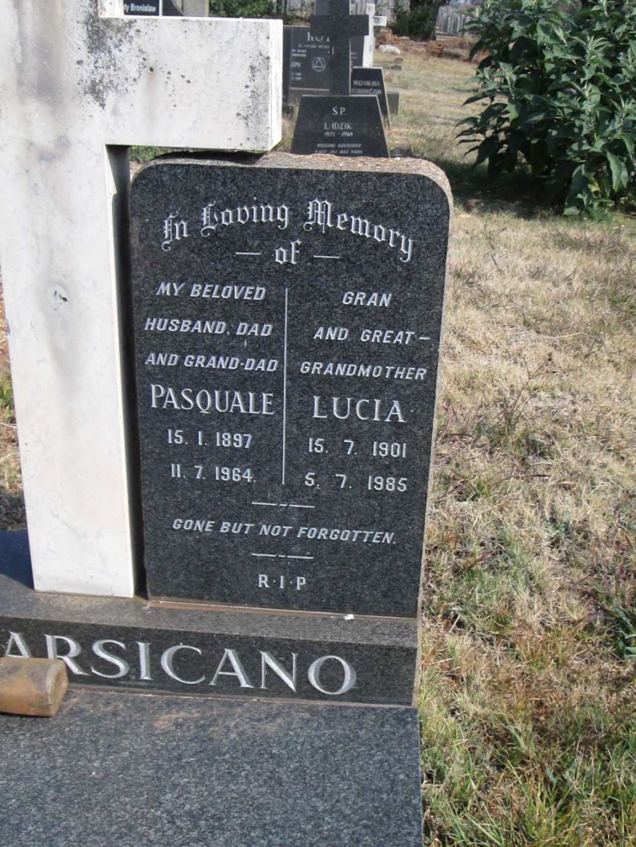 MARSICANO Pasquale 1897-1964 &amp; Lucia 1901-1985