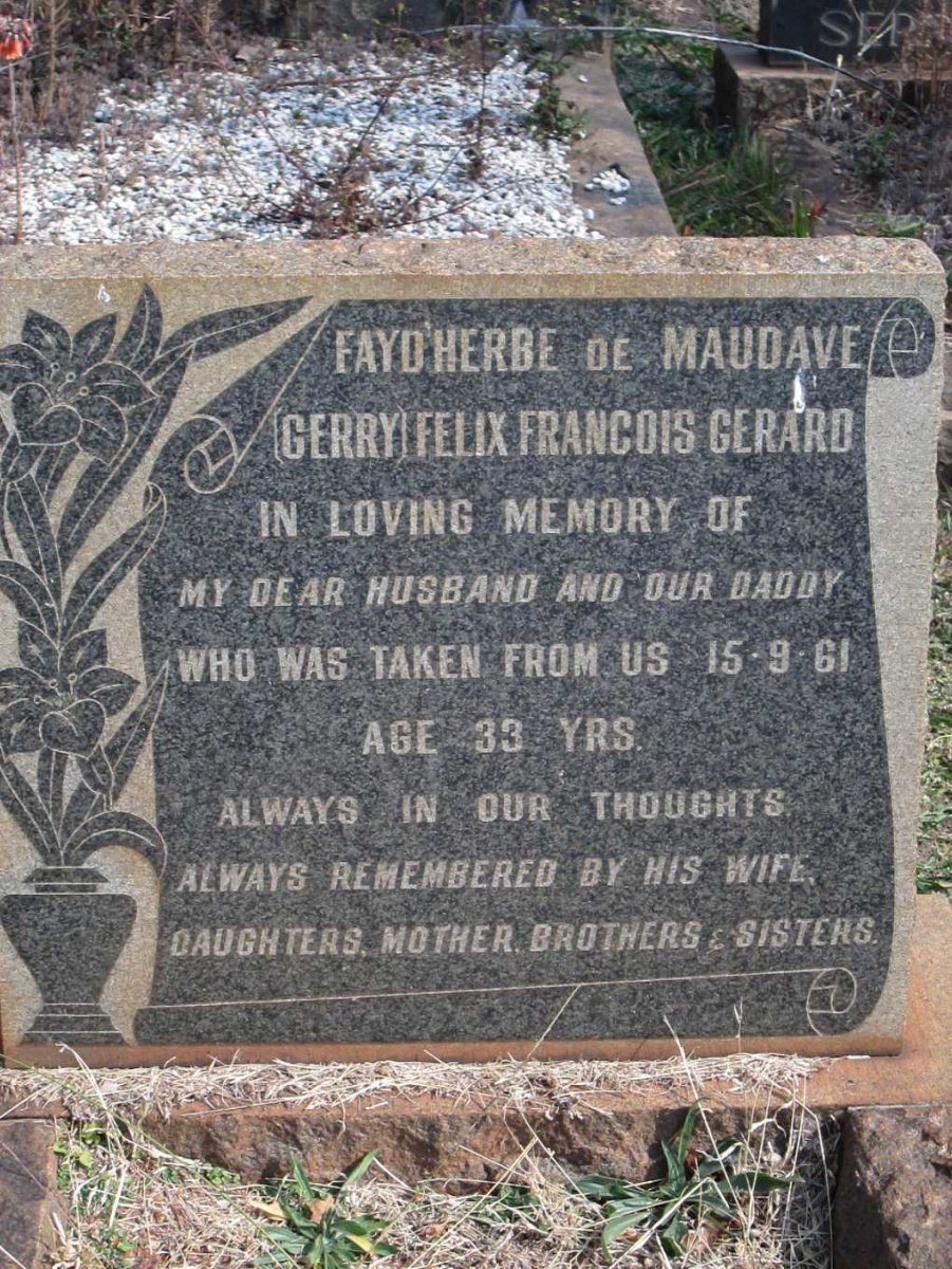 MAUDAVE Felix Francois Gerard, FAYD'HERBE de  -1961