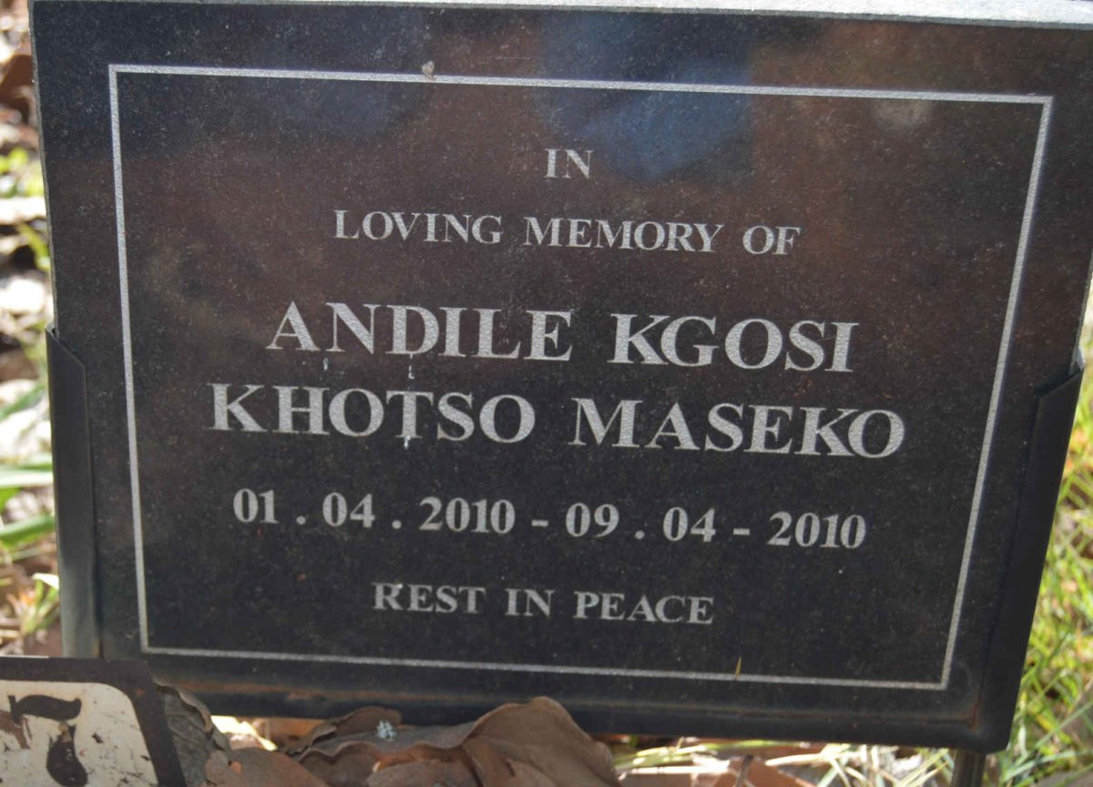 MASEKO Andile Kgosi Khotso 2010-2010