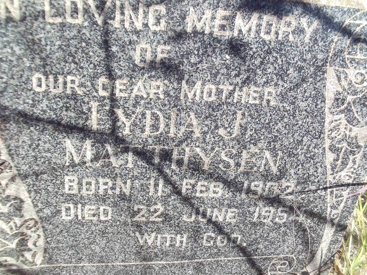 MATTHYSEN Lydia J. 1902-1954