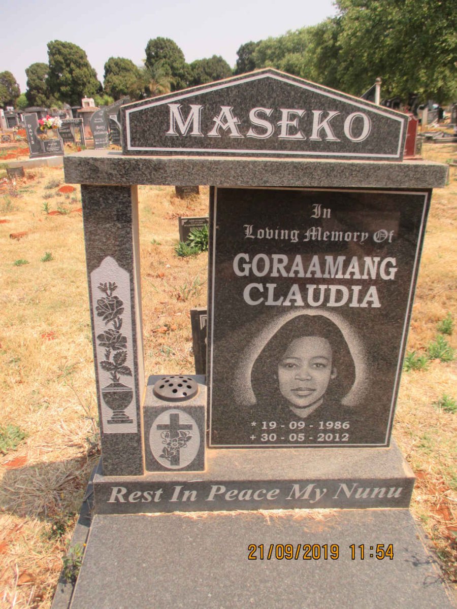 MASEKO Goraamang Claudia 1986-2012